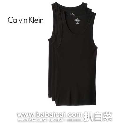 Calvin Klein 3-Pack Cotton Classic Rib Tank Top 男士纯棉背心（3件装）原价$39.5，现5.8折售价$23.19