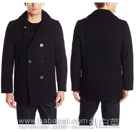 黑五秒杀:Cole Haan 可汗 男士 大翻领双排扣 中长款羊毛大衣 23:05开启!