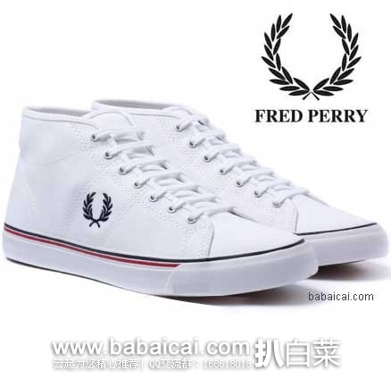 Fred Perry弗莱德·派瑞 男士 帆布中帮休闲鞋 (原价,现售价),公码8折后实付.8