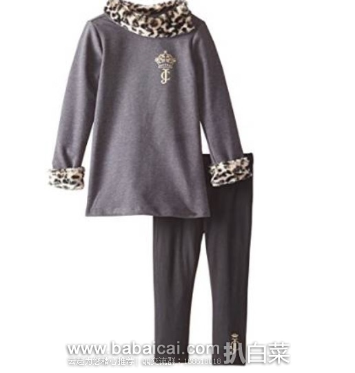 Juicy Couture 橘滋女童两件套套装 原价$69.5,现$29.99,公码8折历史新低$23.99,直邮无税,到手¥185