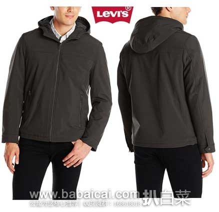 黑五秒杀:Levi's 李维斯 软壳Soft Shell 男士短款连帽夹克 原价0,23:05开启秒杀!
