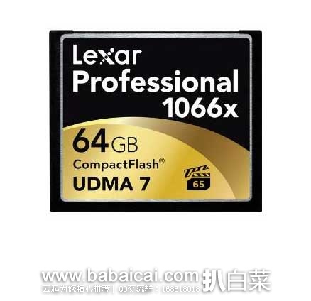 Lexar 雷克沙 64GB 高速CF卡（1066X/UDMA 7/160MB）原价$205.99，现售价$78.99，新低