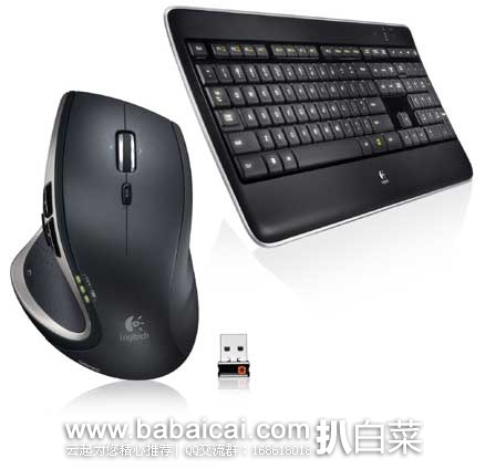 Logitech 罗技 MX800 无线键鼠套装(K800无线炫光键盘+M950激光鼠标) $92.25