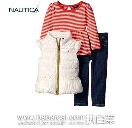 Nautica 诺帝卡 保暖童装3件套(原价.5,现2.8折售价.99),公码8折后实付15.99