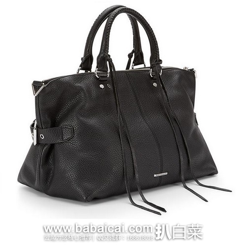 好包好价!Rebecca Minkoff 瑞贝卡明可弗 大号 柔软荔枝纹真皮流苏机车包 原价5,现$8.84,直邮免运费,到手¥1416