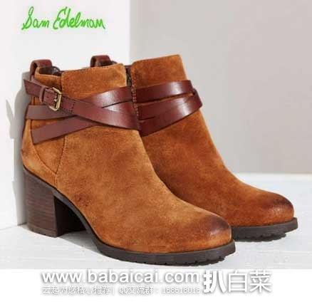 Sam Edelman 女士 机车款真皮短靴 (原价0,现售价.99)公码8折后实付.39