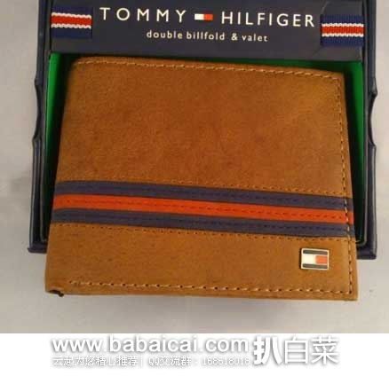 Tommy Hilfiger 汤米希尔费格 男士 全水牛皮钱包 （原价$44，现5折售价$22.43），公码8折后实付$17.94