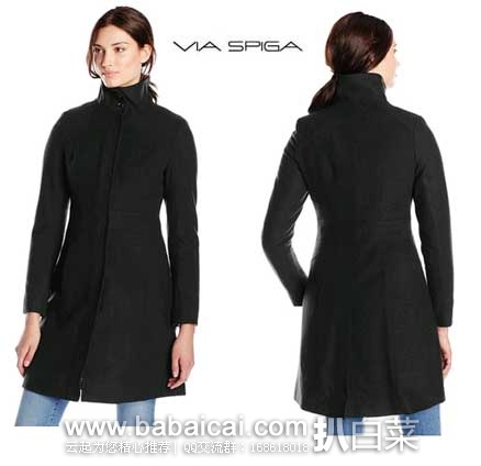 Via Spiga 女士 长款羊毛呢大衣 （原价$285，现售价$86.89），公码75折后实付$65.17