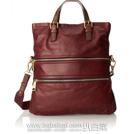 Fossil 化石 女士真皮折叠手提包 原价8,现6.79,公码7折历史新低.76,到手仅¥585