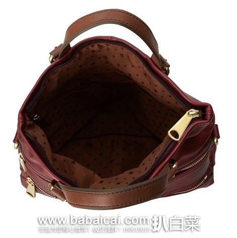 Fossil 化石 女士真皮折叠斜挎手提包 原价8,现.57,到手仅¥650,国内¥1910