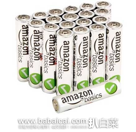 亚马逊中国：AmazonBasics 亚马逊倍思 AA(五号)碱性电池(20节装)  现特价￥27元，美亚同款$7.59