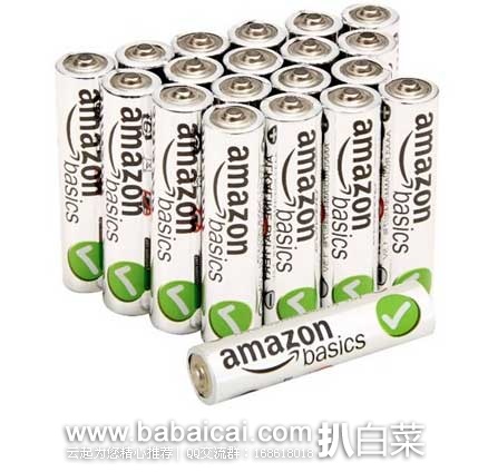 亚马逊中国:AmazonBasics 亚马逊倍思 AA(五号)碱性电池(20节装) 现特价¥27元,美亚同款.59