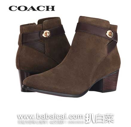 6PM：COACH 蔻驰 女士真皮短靴 （原价$228，现售价$99.99 ），公码85折后实付$84.99