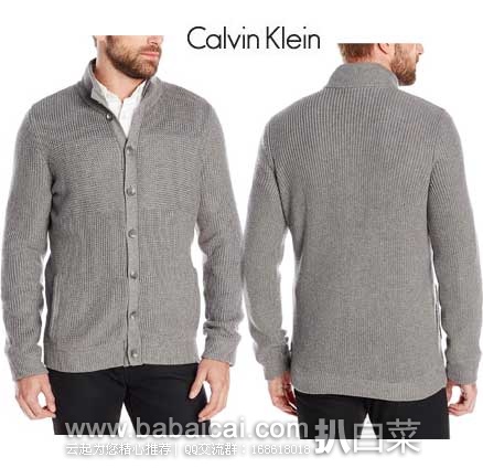 Calvin Klein Racked Fisherman 男款 舒适透气休闲针织衫 原价$98，现3.5折售价$34.47起