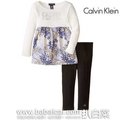 Calvin Klein 女童套装（连身裙+打底裤）（原价$49.5，现特价$19），公码7折后实付$14.25