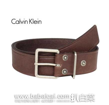 Calvin Klein 男士真皮皮带 （原价$45，现售价$16.89），公码75折后实付$12.66
