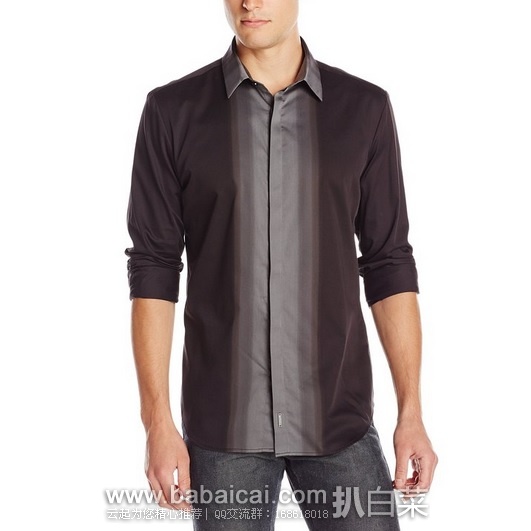 Calvin Klein 高端Premium系列 竹节纱面料 男士衬衫 原价$108，现$37.8，直邮无税，到手￥268
