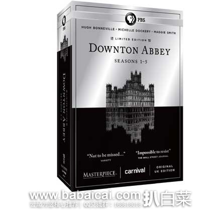 英剧典范《唐顿庄园》1-5季蓝光大碟，原价$99.99，现金盒特价4折售价$39.99