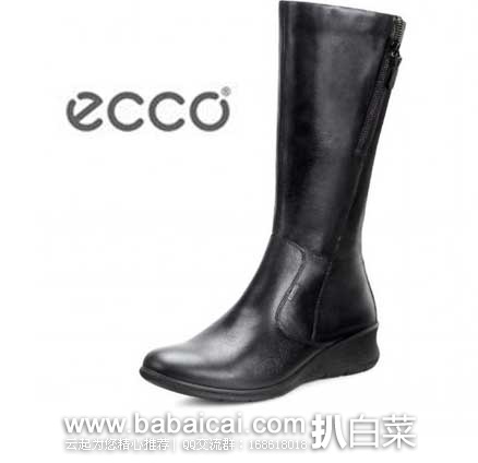 西班牙亚马逊：ECCO 爱步 女士  BABETT WEDGE GTX防水真皮长靴 （原价€181,43，现售价€126），直邮自动退税实付€104.13