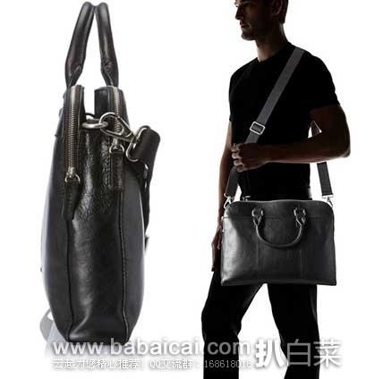 Fossil 化石 Mercer Top Zip 男士 真皮公文包 （原价8，现售价1），公码8折后实付0