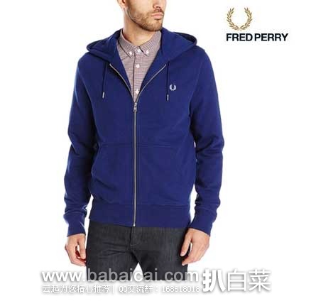 Fred Perry 弗莱德·派瑞 男士纯棉卫衣带兜帽 (原价5,现售价.89 ),公码75折后实付.92