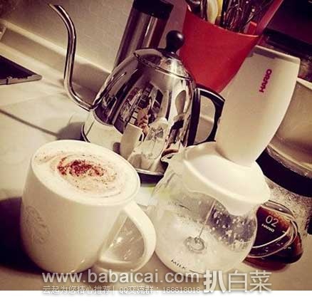 日本亚马逊：Hario电动 多用途 咖啡奶泡机 CQT-45 现特价1482日元（约￥77元）