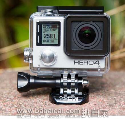 英国亚马逊：GoPro HERO4 Camera 旗舰户外极限 运动摄像机 （原价£329.99，现售价£250），直邮下单退税实付£208.33