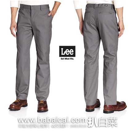 LEE 李牌 男士 修身直筒休闲长裤 原价$36，现售价$13.46起