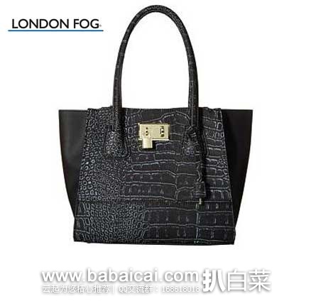6PM：London Fog 伦敦雾 Hudson 女士 时尚锁头手提斜挎包  原价$150，现3折售价$44.99