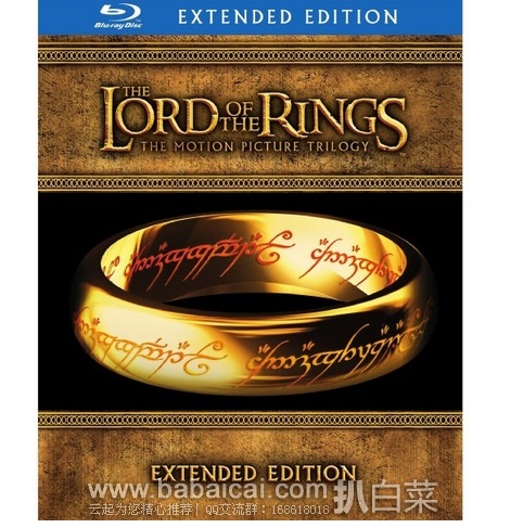 The Lord of the Rings 指环王 3部曲加长珍藏版 蓝光15碟 原价$120，现历史新低$27.99，直邮无税，到手￥238