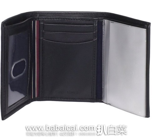Tommy Hilfiger 汤米希尔费格 男士三折羊皮钱包 原价,现.99,公码8折.99