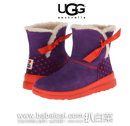 6PM：UGG Knotty 青少年版少女款短筒雪地靴 （原价$119.95，现售价$47.98），公码85折后实付$40.78