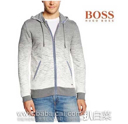 英国亚马逊:BOSS 雨果博斯 Orange 橙标 Zoda 男式渐变全棉 连帽卫衣 (原价£139,现售价£50.06),直邮退税后实付£41.72