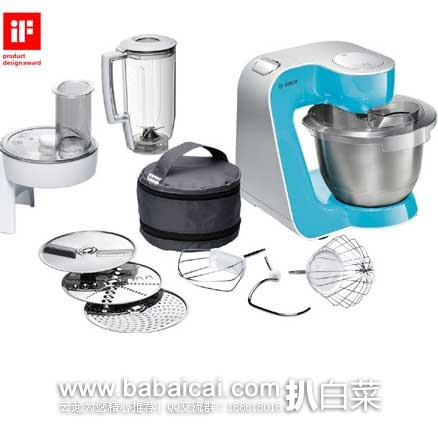 西班牙亚马逊：Bosch 德国 博世 MUM54520 多功能厨师机料理机 （原价€499，现售价€175），直邮退税后实付€144.63