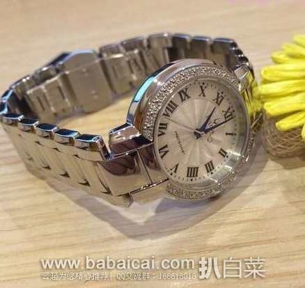 酷似卡地亚的蓝气球!Bulova 宝路华 珍珠母贝表盘 镶钻 漂亮小蓝针 时尚女表 原价0, 现2折历史新低2.03,到手¥815