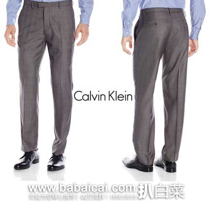 Calvin Klein 卡文克莱 Glen 男士 休闲直筒西裤 原价$79.5，现折后仅售$18.47