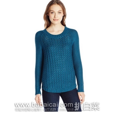 Calvin Klein Texture女士圆领针织毛衣 原价$70，现$28.99，直邮无税