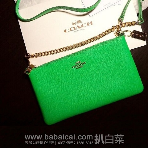 6pm：2014秋冬新 COACH 蔻驰真皮链条单肩包 原价$175，现$89.99，公码9折$84.99，到手仅￥612