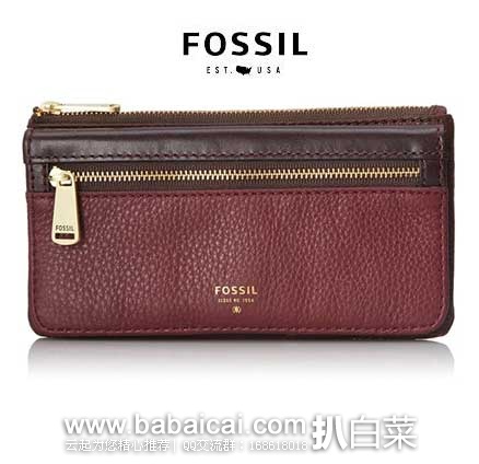Fossil 化石 Preston 女士 复古真皮钱包  原价$65，现4折售价$26