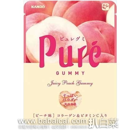 日本亚马逊：为你推荐多种口味 日本进口 Kanro pure 甘乐 果肉果汁 咀嚼 弹力软糖
