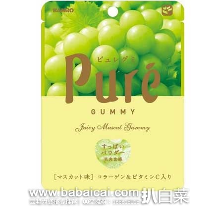 日本亚马逊：为你推荐多种口味 日本进口 Kanro pure 甘乐 果肉果汁 咀嚼 弹力软糖