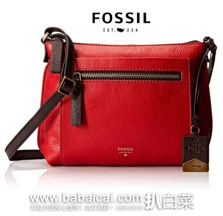 Fossil  化石 Vickery 女士真皮斜挎包  原价$148，现3.7折售价54.33，史低