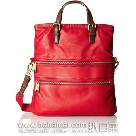 Fossil 化石 女士真皮折叠斜挎手提包 原价8,现.57,到手仅¥650,国内¥1910
