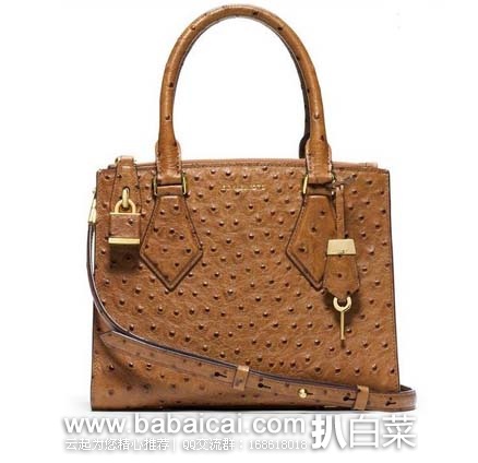 Michael Kors Casey Small Satchel女士复古斜挎包棕色款,3折价$269.99,发货重量约3磅,转运到手约1900元 6PM:Michael Kors 主标系列 高端产品 女款 大号真皮手提包 原价5,现4折售价397.99