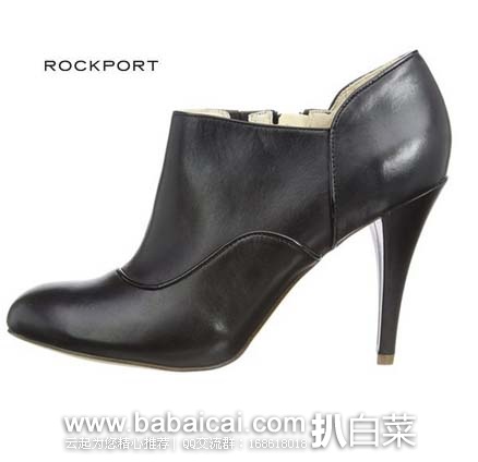 英国亚马逊：Rockport 乐步 女士 Presia Zip Shootie Boots 真皮高跟鞋 （原价£120，现售价£19.6），直邮退税后实付£16.33