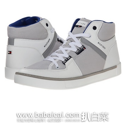 Tommy Hilfiger 汤米希尔费格 Keon 男款真皮拼接高帮潮鞋 原价$80，现2.3折历史新低$18.71，直邮无税，到手仅￥202
