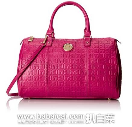 Tommy Hilfiger 汤米·希尔费格 Quinn Convertible 浮雕印花桶形款 女士手提包 原价$168，现4.5折售价$74.99