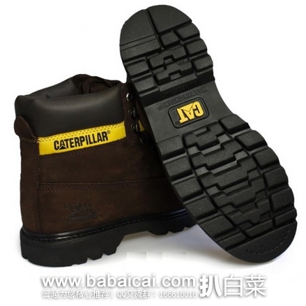英国亚马逊:Caterpillar 卡特彼勒 男士真皮防水工装靴 原价£100,现£44.36左右,直邮退税£36.97,直邮无税,到手¥488
