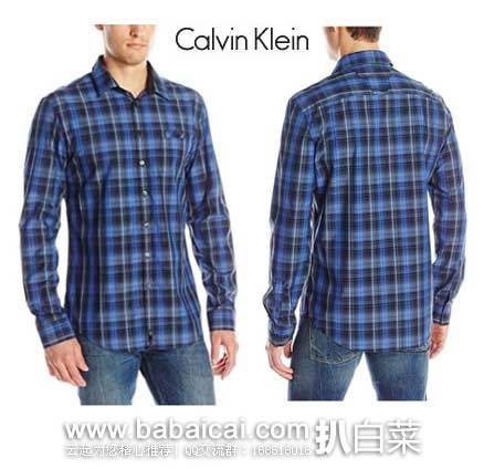 Calvin Klein卡文克莱 男子 纯棉 条纹休闲长袖衬衫 原价$79.5,现特价¥20.21,史低 Calvin Klein卡文克莱 男子 纯棉 条纹休闲长袖衬衫 原价.5,现特价¥20.21,史低