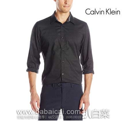 Calvin Klein 卡文克莱 男士 纯棉长袖衬衫 原价$79.5，现售价$24.8